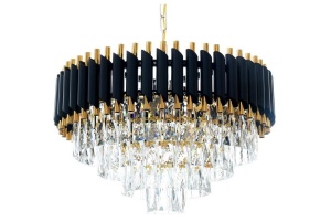 Подвесная люстра LUMINA DECO Funneli LDP 6003-550 BK+F.GD