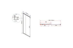 Душевой уголок Vincea Garda 110х100 черный стекло прозрачное - 2