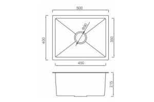 Кухонная раковина Gappo 50х40 черная - 2