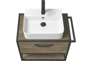 Тумба под раковину Aquaton Лофт Фабрик 65 темное дерево