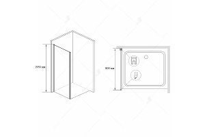 Душевая стенка RGW Z-14 80х195 профиль хром стекло прозрачное - 3