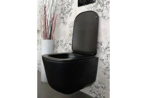 Крышка-сиденье Kerasan Tribeca черный матовый/хром, с микролифтом (519131)  - 3