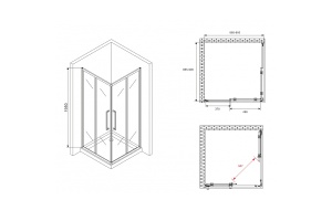 Душевой уголок Abber Schwarzer Diamant 90х90 черный стекло матовое - 2