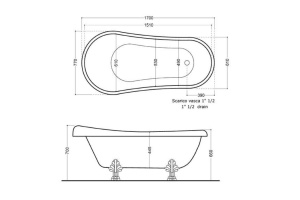 Акриловая ванна Kerasan Retro (105593) - 2
