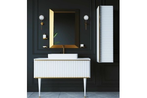 Шкаф - пенал Armadi Art Vallessi Avantgarde Canale 35 подвесной белый - золото - 2