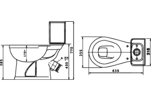 Унитаз-компакт Оскольская керамика Дора Антивсплеск Стандарт - 3