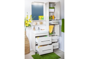 Шкаф-пенал Бриклаер Чили 34 светлая лиственница С, с бельевой корзиной - 3