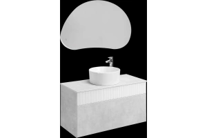 Комплект мебели Aquaton Марбл 100 белый-серый