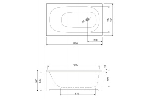 Акриловая ванна Cezares Eco 150x70 см (ECO-150-70-41) - 3