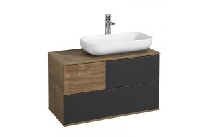 Тумба с раковиной Лола 60 Aquaton Терра 85 светлое дерево-серый