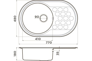 Мойка кухонная Omoikiri Kasumigaura 77 - 2