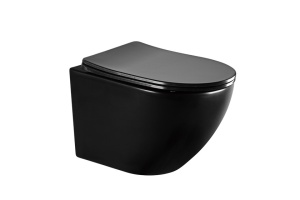 Унитаз подвесной ABBER BEQUEM черный матовый с сиденьем (AC1100MB)