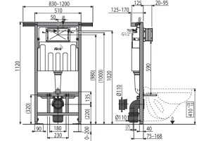 Система инсталляции для унитазов AlcaPlast Jadromodul AM102/1120 - 2