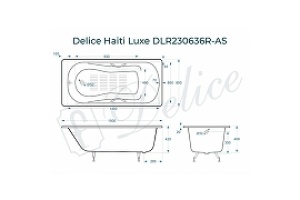 Чугунная ванна Delice Haiti Luxe 150x80 DLR230636R-AS с отверстиями под ручки с антискользящим покрытием - 2