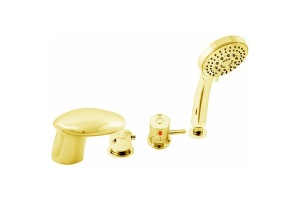 Смеситель на борт ванны термостатический Rav Slezak Dunaj золото