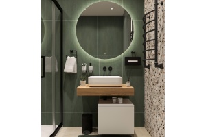 Столешница STWORKI Ольборг 80 дуб французский, без отверстий, с тумбой 50, с раковиной STWORKI Soul 1 белой - 2