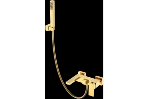 Смеситель для ванны с душем Boheme Qubic золото