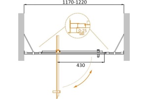 Душевая дверь Cezares Molveno 120 хром стекло прозрачное - 2