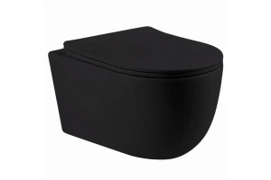 Унитаз подвесной Berges Ventas черный матовый с сиденьем микролифт