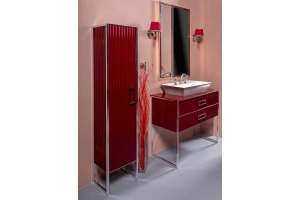 Тумба под раковину чашу Boheme Armadi Art Monaco 100 бордо глянец - хром - 2