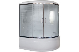 Душевой бокс Royal Bath ALP 150х100 L профиль хром стекло рифленое с гидромассажем 