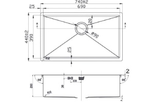 Мойка кухонная Zorg Light ZL R 740440 - 2