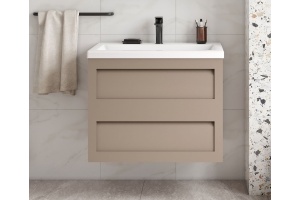 PLATINO База под раковину подвесная с двумя выкатными ящиками, Капучино матовый AM-Platino-580-2C-SO-CM - 2