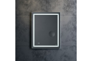 Зеркало AM.PM Gem 55 с LED-подсветкой, часами и косметическим зеркалом