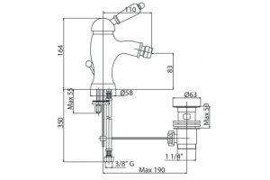 Смеситель для биде Cezares Elite хром (ELITE-BSM2-01-Nc) - 2