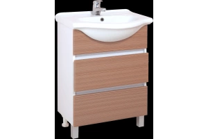 Тумба с раковиной Onika Элита 60 белый - коричневый