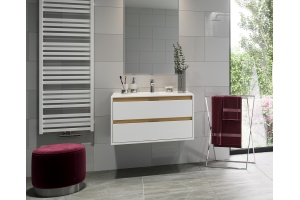 Тумба под раковину EXCELLENT Tuto 60 белый - светлое дерево - 2