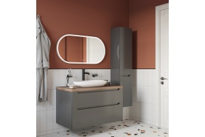 Тумба с раковиной STWORKI Берген 100 серая с темной столешницей, Bocchi Etna 1114-001-0125 - 3