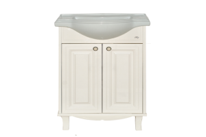 Тумба с раковиной Misty Шармель 65 бежевая глянцевая