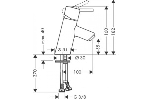 Смеситель для раковины Hansgrohe Talis S однорычажный, без сливного набора, хром 32031000 - 2