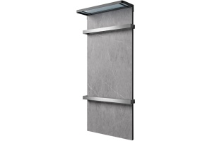 Полотенцесушитель электрический с полкой Black&White Moon 90х40 серый - 2