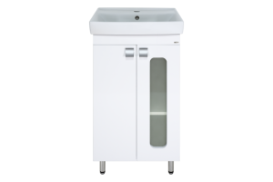 Тумба с раковиной Misty Урал 50 белая глянцевая