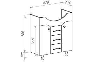 Тумба для комплекта Bellezza Джулия 85 с раковиной Элеганс - 3