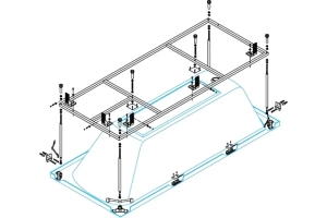 Металлический каркас для акриловой ванны (PLANE-190-90-MF-R) - 2