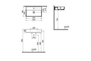 Накладная раковина Vitra ArchiPlan 60 белая - 3