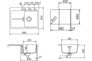 Мойка  Horizont 40D Small  Cristadur поларис - 2