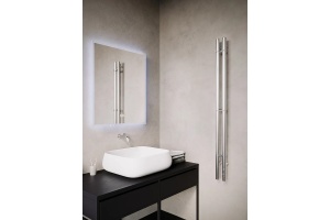 Полотенцесушитель электрический Terminus Дуо круг1600 160x10 см, глянцевый хром, I-образный - 3