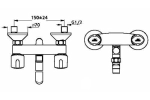 Смеситель для ванны Ideal Standard Euroflow хром (B8109AA) - 2