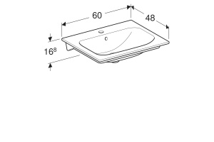 Умывальник меб Renova Plan Slim 60 1/отв 3/вел б/к Geberit 122260000 - 2