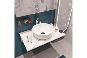 Мебель для ванной DIWO Элиста 80 белый мрамор, с раковиной Moduo 40 RING - 3