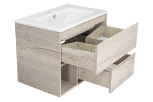 Тумба с раковиной Misty Дунай 75 светлое дерево - 2
