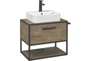 Тумба под раковину Aquaton Лофт Фабрик 65 темное дерево - 2