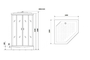 Душевая кабина Niagara Premium 100х100х220 черная NG-6902-01D BLACK - 3