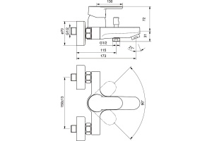 Смеситель для ванны Ideal Standard Ceraplan хром (B0718AA) - 3