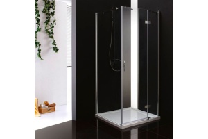 Душевой уголок Cezares Bergamo 90х90 хром стекло прозрачное