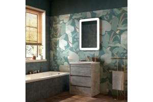 FAMILY База под раковину напольная с тремя выкатными ящиками, Cemento Veneto, 750x470x845, FAMILY-750-3C-PIA-CV